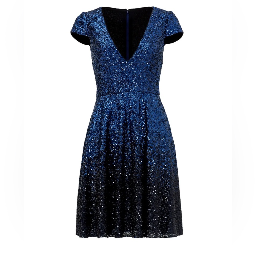 Badgley Mischka Cap Sleeve Ombré Natasha Dress